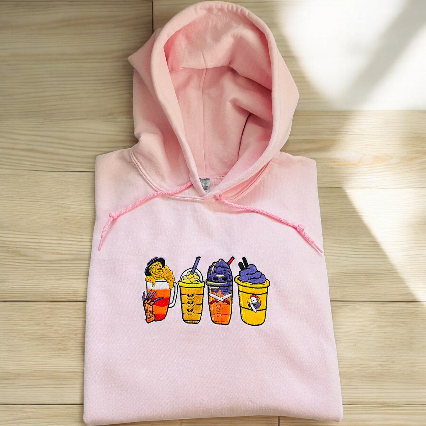 Embroidered hoodies coffee Halloween