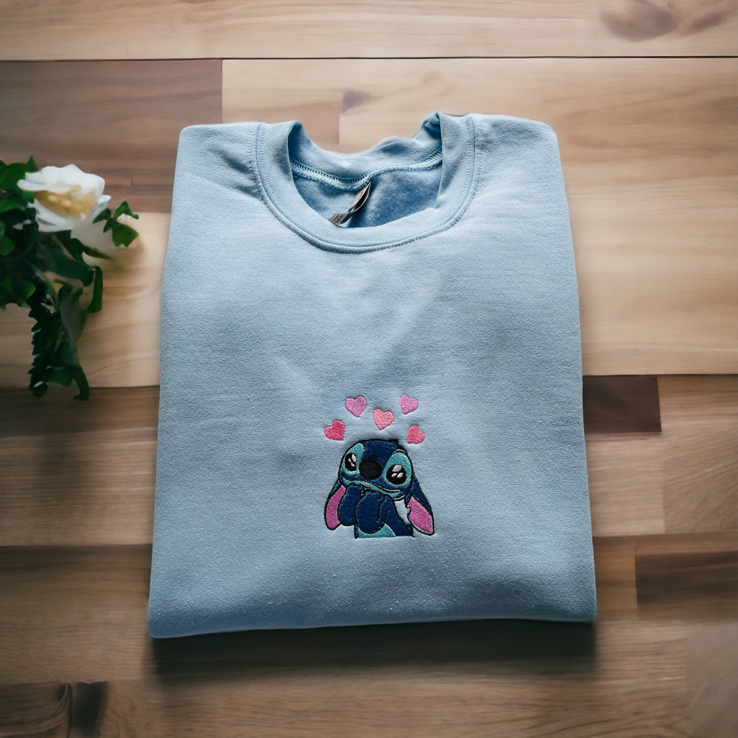 Embroidered sweatshirt Stitch hearts